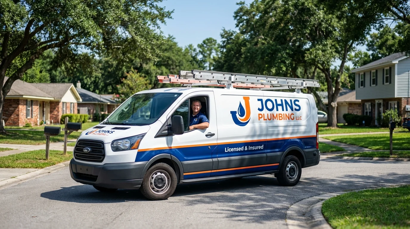 Johns Plumbing LLC service van in Manchester, TN