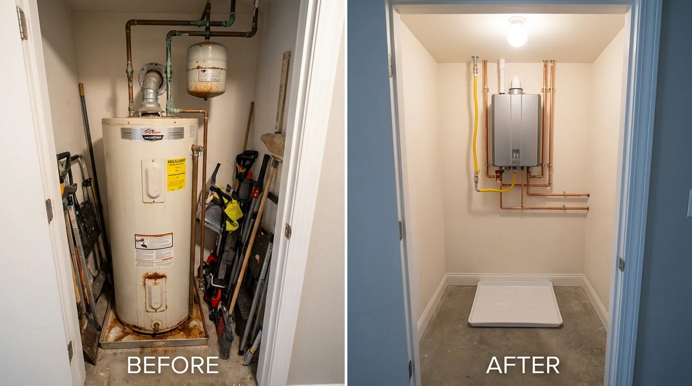 Tank water heater versus wall-mounted tankless unit comparison for Manchester, TN homeowners